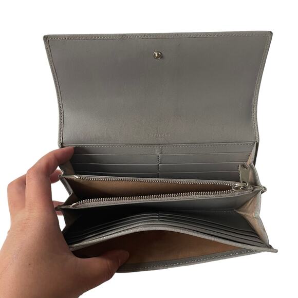 Givenchy Pandora Continental Wallet Pebbled Leather Gray - Picture 6 of 13